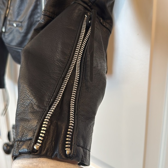 Blank NYC The Essentials Women's Jacket Size M Moto Vegan Black Leather Chrome - Picture 12 of 16